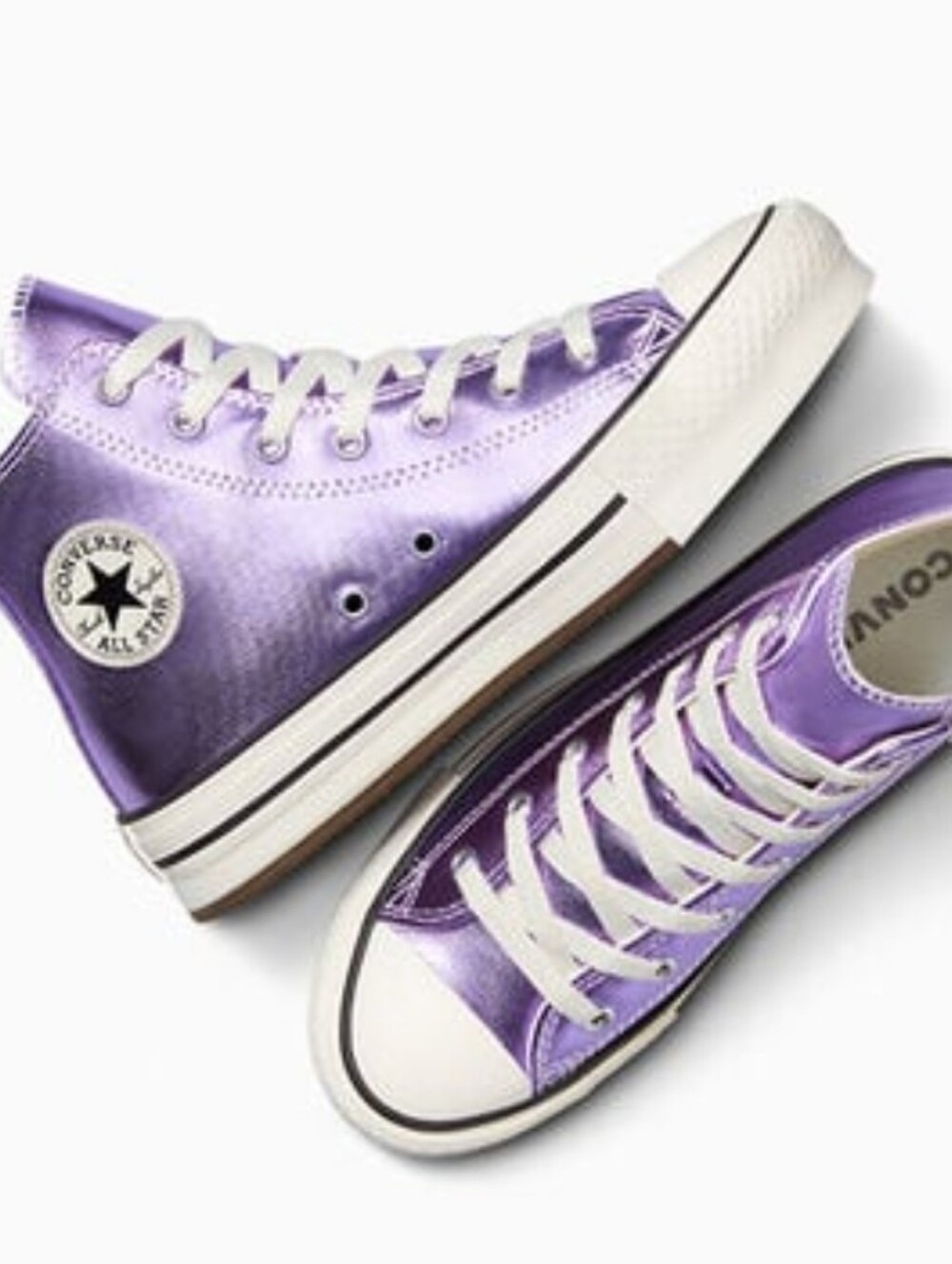 Converse Chuck Taylor All Star Eva Lift Platform Metallic Sneakers- Purple/Egret